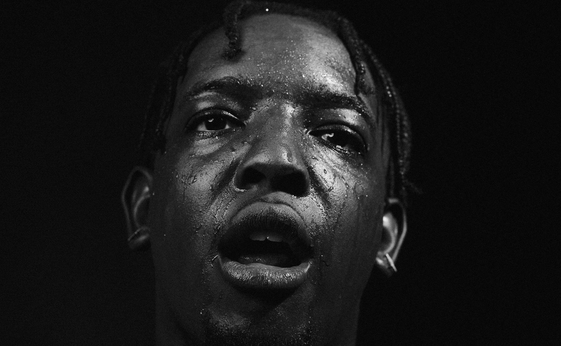 a close up on a face